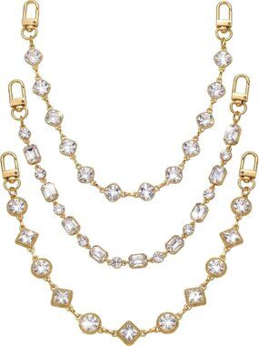 3 Pcs Crystal Handbag Chains - Stylish Purse Replacement Straps for Bags